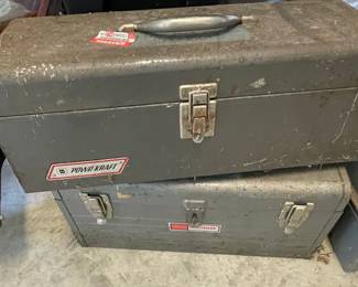 Vintage Sears Craftsman and Powr-Kraft Metal Tool Boxes