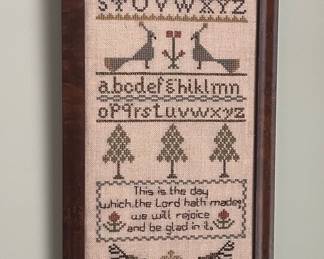 "This is the day which the Lord hath made" Psalm 118:24 Sampler Cross-Stitch