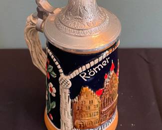 Vintage German Beer Stein, Frankfurt Römer, King Maker Mark