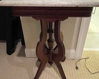 Eastlake Victorian Marble Top Parlor Table