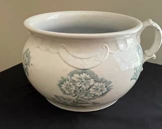 Alba China Blue & White Floral Chamber Pot
