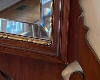 Chippendale Style Mahogany Wall Mirror with Gilt Shell Crest by Henkel Harris