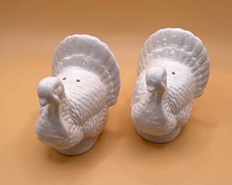 Vintage Ceramic Turkey Salt and Pepper Shakers