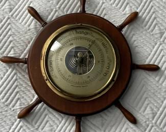 Vintage Ship's Wheel Aneroid Barometer