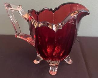Imperial Glass Hazen Ruby Pattern Creamer