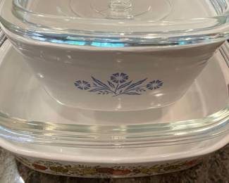 CorningWare Casserole Dishes - Cornflower and Spice O' Life Patterns