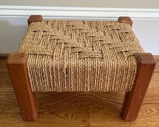 Vintage Audoux-Minet Style Woven Rope Stool
