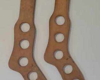 Pair of antique wooden sock stretchers or stocking dryer forms