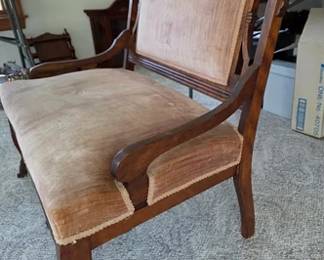 Antique Eastlake upholstered settee