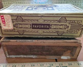 Cigar boxes, various sizes and ages