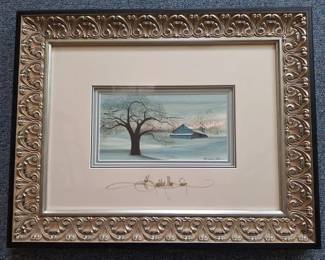 P. Buckley Moss signed and framed watercolor, "Christine's Valley"