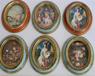 Set of resin framed mini prints, made in Italy