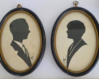 Antique framed silhouettes