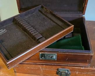 Wood silverware boxes