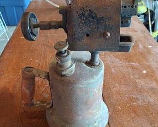 Vintage brass and metal gasoline blowtorch