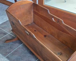Handmade pine cradle