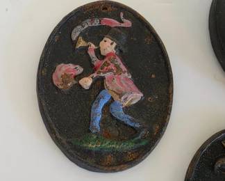 Vintage cast iron fire mark plaques