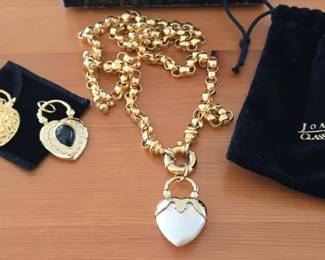 Vintage Joan Rivers Classic Collection gold-tone necklace with with interchangeable heart charm pendants