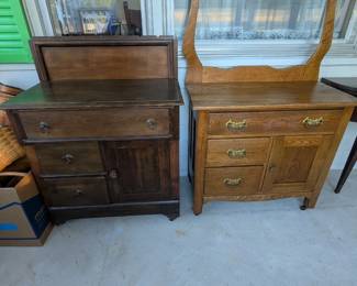 Antique Oak Wash Stands