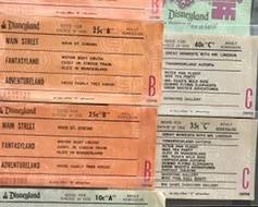 Vintage Disneyland Ticket Stubs