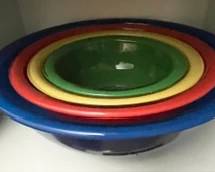 Vintage Pyrex Multicolor Nesting Bowls