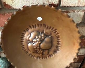 Vintage Gregorian Hand Hammered Copper Fruit Platter