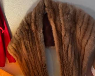 Vintage Mink Fur Stole Cape