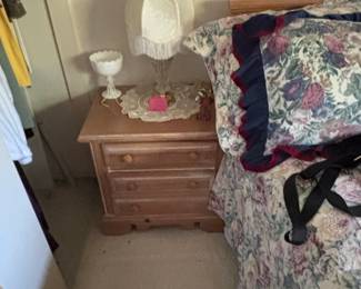 Croscill Victoria Floral Elizabeth Gray ThreeDrawer Nightstand second image