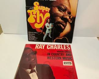 Curtis Mayfield Super Fly and Ray Charles Modern Sounds in Country and Western Music Vinyl Records