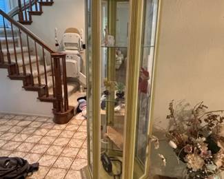 Vintage Hexagonal Painted Curio Display Cabinet third image