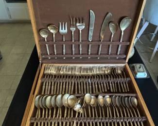 Vintage Jean Claude Rosewood  Bronze Flatware Set