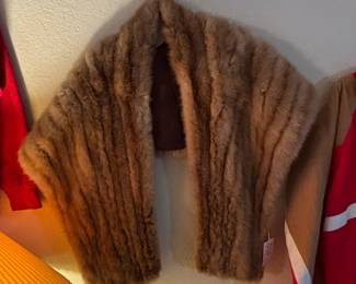Vintage Brown Mink Fur Stole Capelet