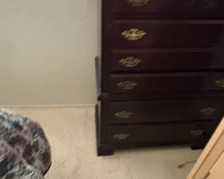 Vintage Floral Painted Wall Curio Cabinet