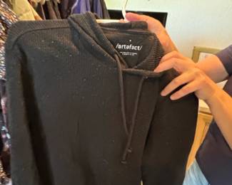 or artefact or black waffle knit hoodie