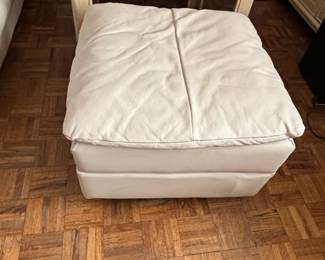 Contemporary Leather Armchair and Ottoman second image