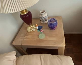 Contemporary Light Oak Side Table
