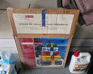 Vintage metallic looking stacking Christmas box decoration $20