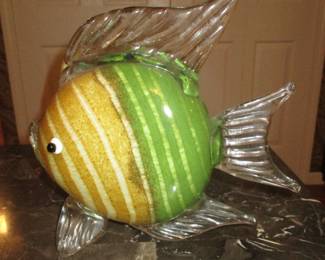 Murano-style Blow Glass Fish Sculpture