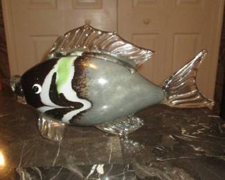 Murano-style Blow Glass Fish Sculpture