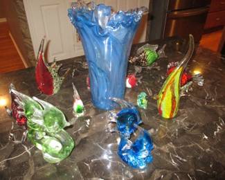 Murano-style Blow Glass Fish Sculpture