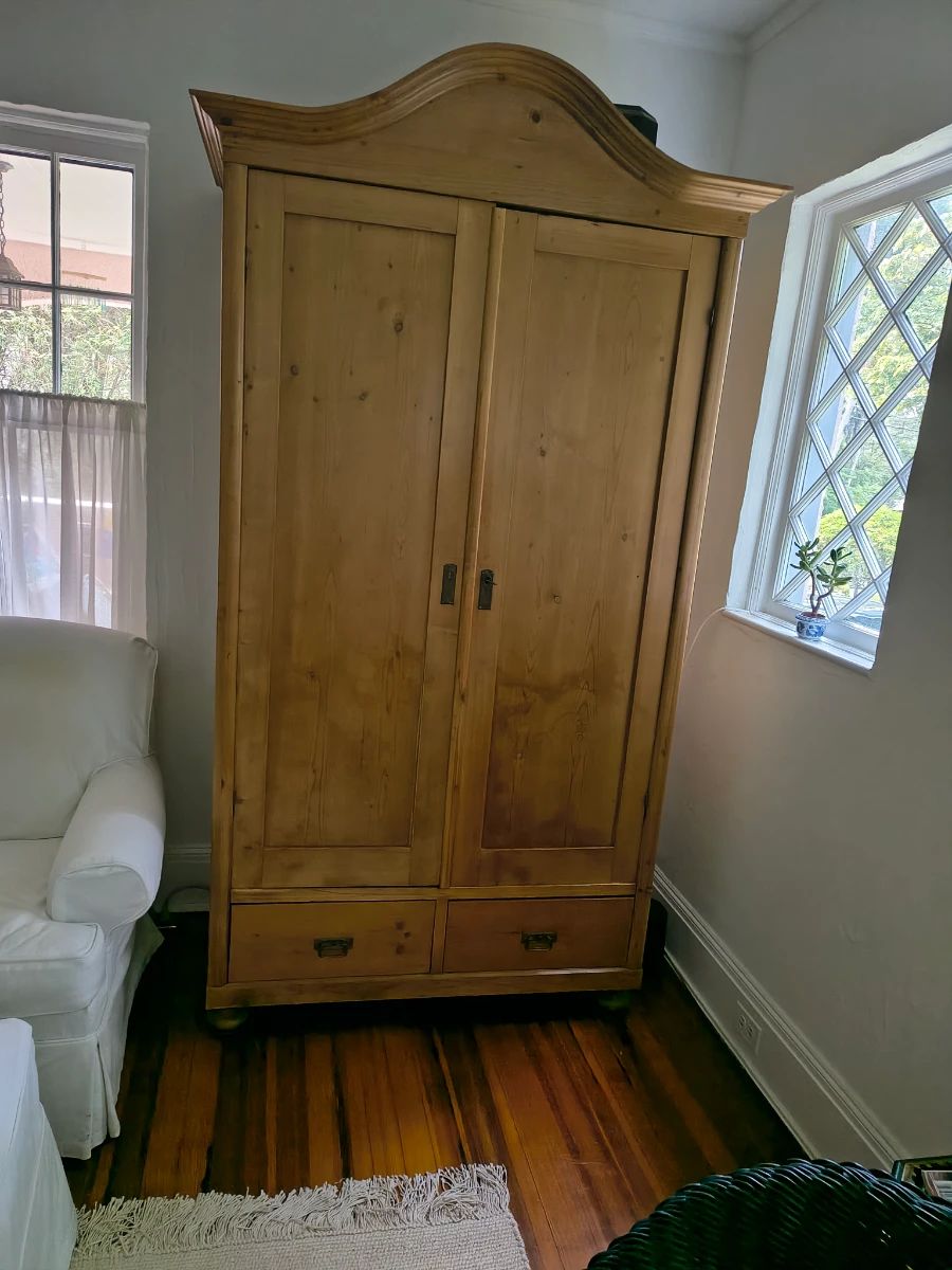 Old Wood English Pine Armoire from Golden Oldies 44" by 23" by 7"