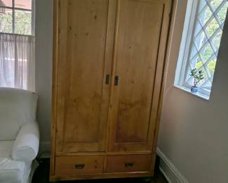 Old Wood English Pine Armoire from Golden Oldies 44" by 23" by 7"