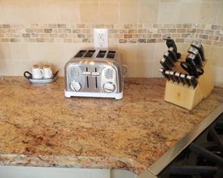 4-slice toaster; cutlery