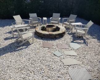 Patio chairs & cocktail tables by Telescope