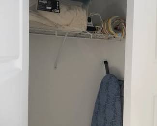 Bedding; ironing board