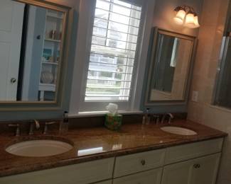 Double bath vanity; vanity mirrors; vanity lights