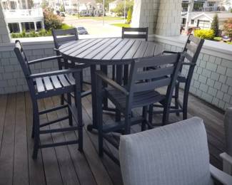 Resin high top patio dining set seats 5