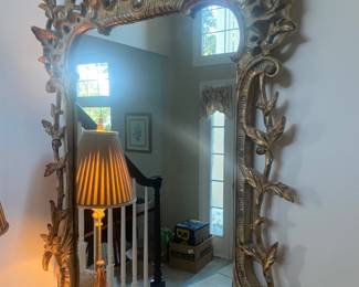 Rococo Chippendale Carved Guiltwood Mirror