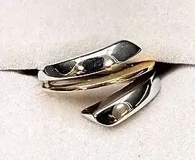 Italian 14KT Two-Tone Gold Spiral Ring