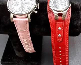 Two Leather Band Fossil Watches
